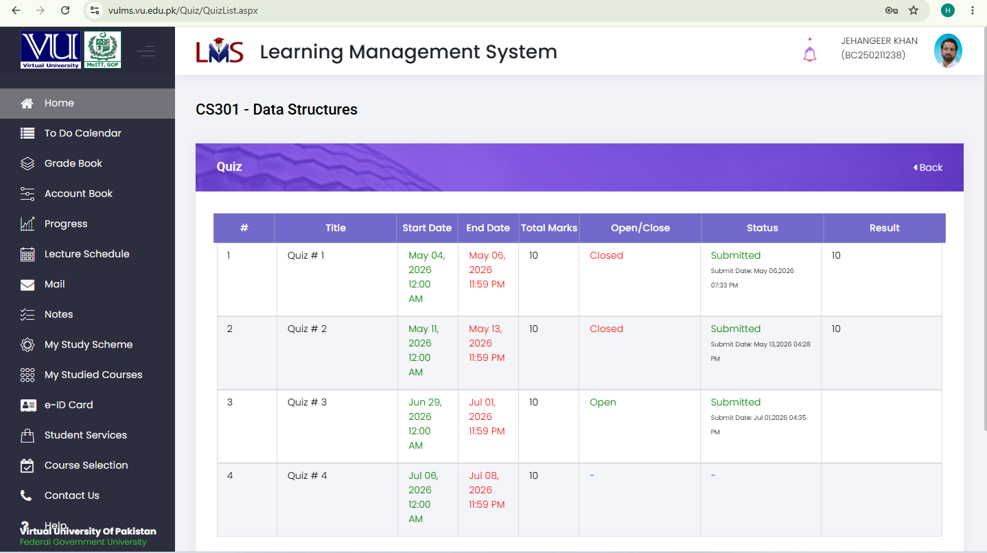 🎉 Another Perfect Score in CS301 – 10/10 (100%) ✅