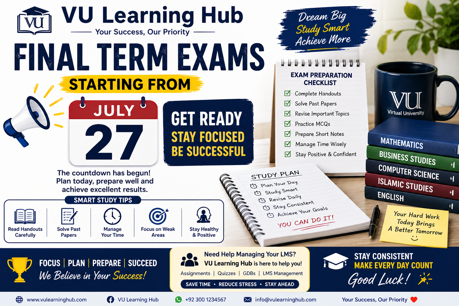 Virtual University Final Term Exams Starting from 27 July – Your Complete Preparation Guide