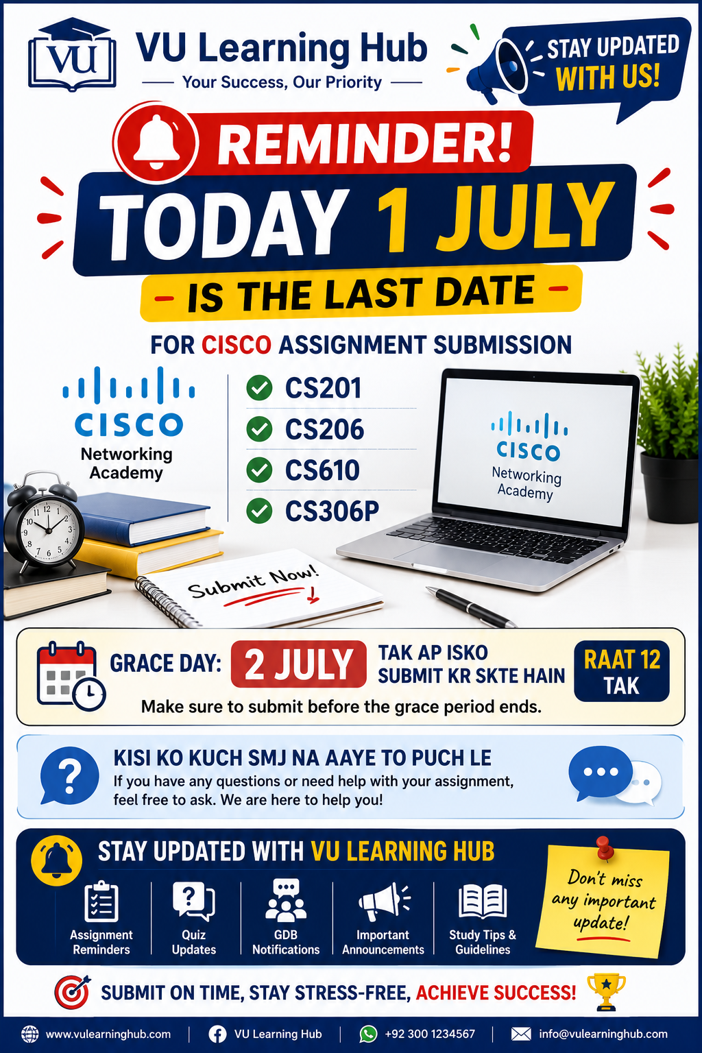 🚨 Reminder: Today (1 July) Is the Last Date to Submit Cisco Assignment