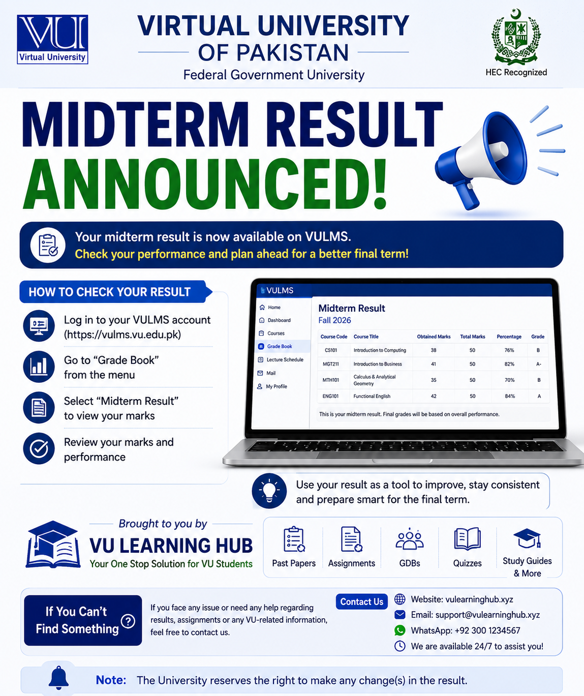 Midterm Result Announced: What VU Students Should Do Next